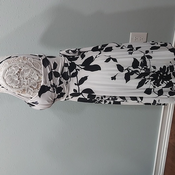 Speechless black and white floral print sundress tie back sweetheart neck Size S - Picture 3 of 10